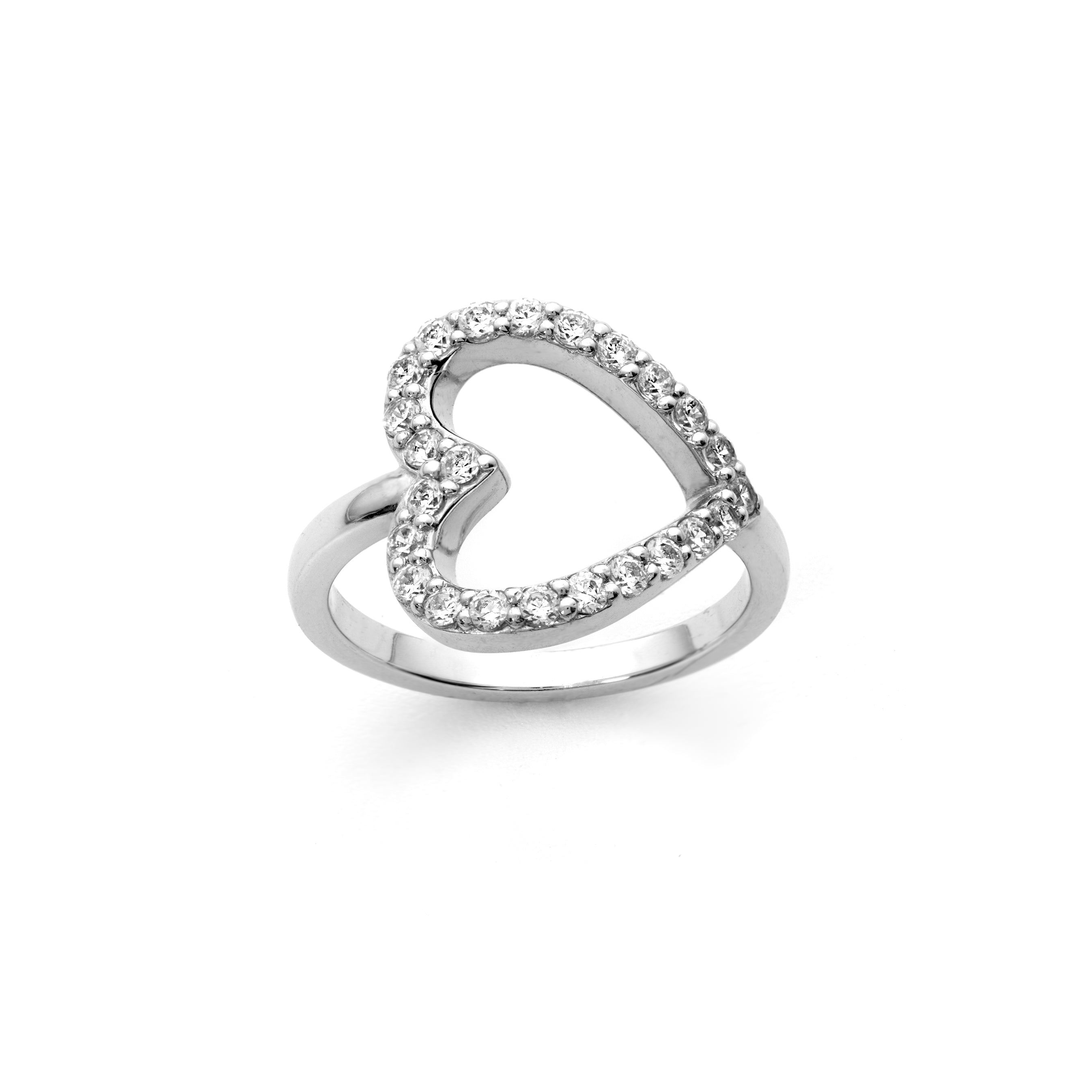 Sideways open deals heart ring