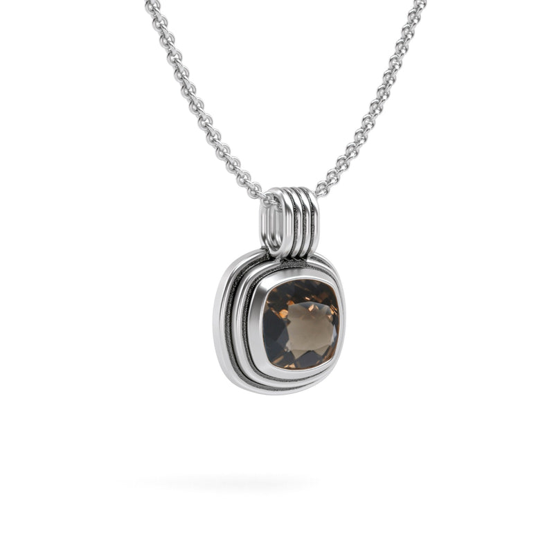 Ripple Effect Cushion Cut Gemstone Necklace