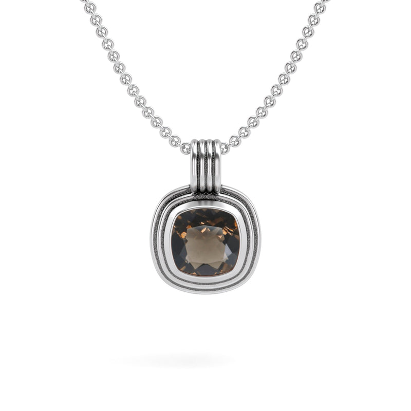 Ripple Effect Cushion Cut Gemstone Necklace