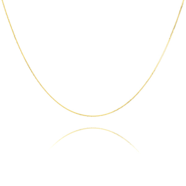 14K Solid Gold Diamond-Cut Box Chain Necklace