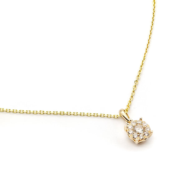 14K Solid Gold Diamond 0.367 Pendant Necklace