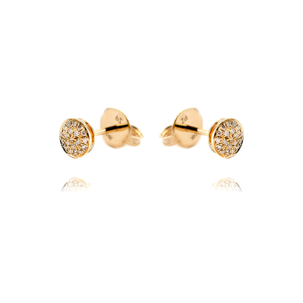 14K Gold Diamond 0.114 ct Round Shape Stud Earrings