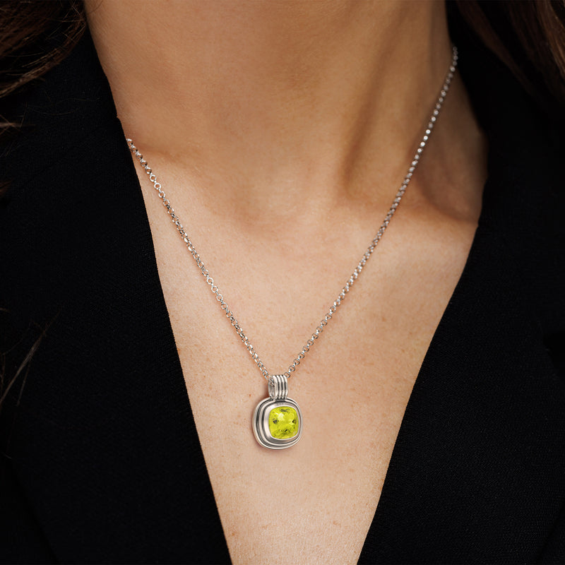 Ripple Effect Cushion Cut Gemstone Necklace