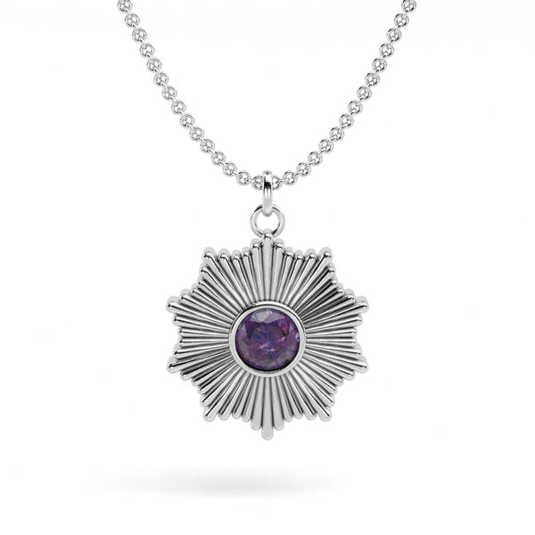 Gemstones Strobe Sun Necklace