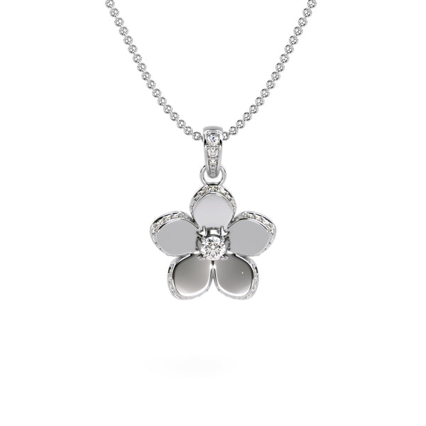 Gemstone Flower Pendant Necklace