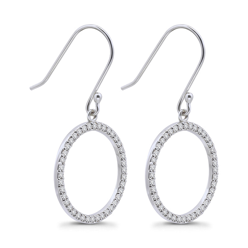 Gemstone Classic Look Open Circle Earrings