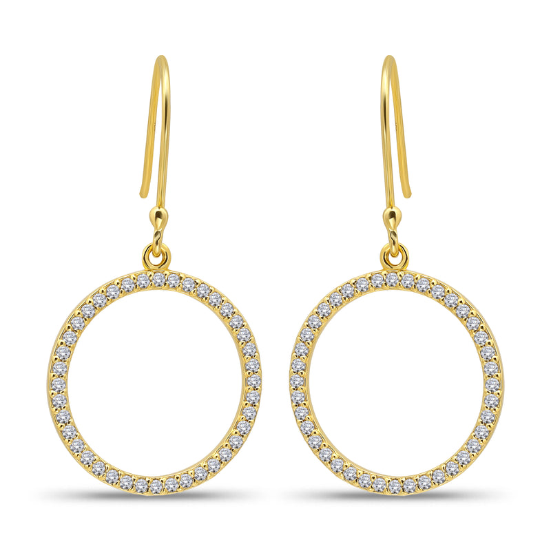 Gemstone Classic Look Open Circle Earrings