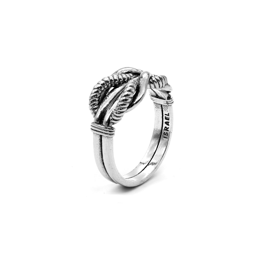 Spinner Ring with Curb Chain in Oxidized Sterling Silver