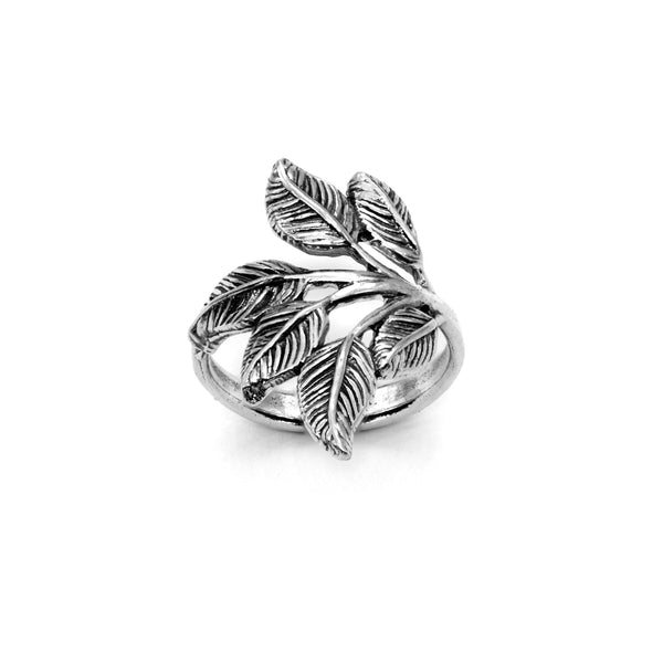 Sterling Silver Elongated Leaf Ring