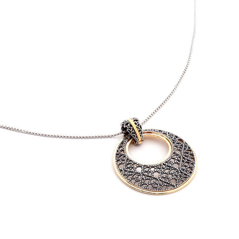 Sterling Silver Two-Tone Filigree Necklace