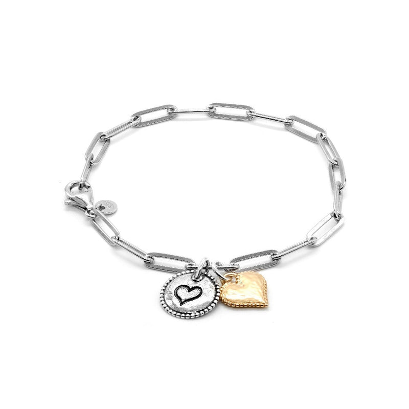 Chain Link Double Heart Charm Bracelet – dannynewfeldjewelry