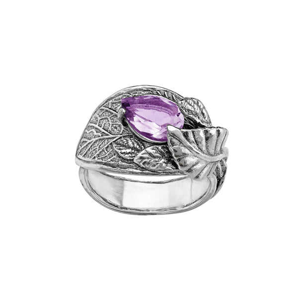 Gemstone Leaf Ring