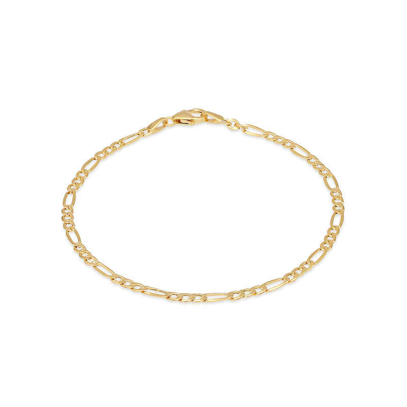 Solid Gold Figaro Chain Bracelet